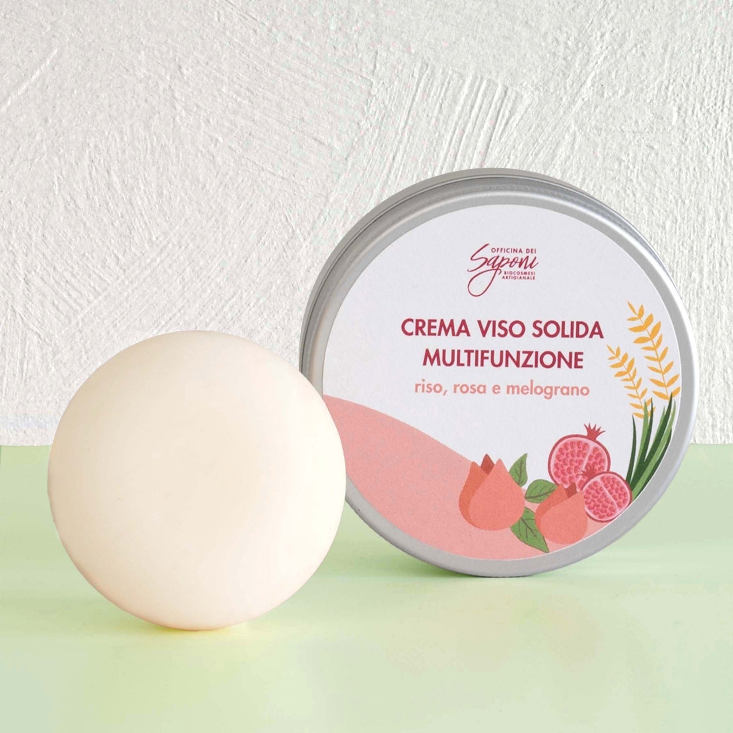 Crema viso Solida Multifunzione Riso Rosa e Melograno