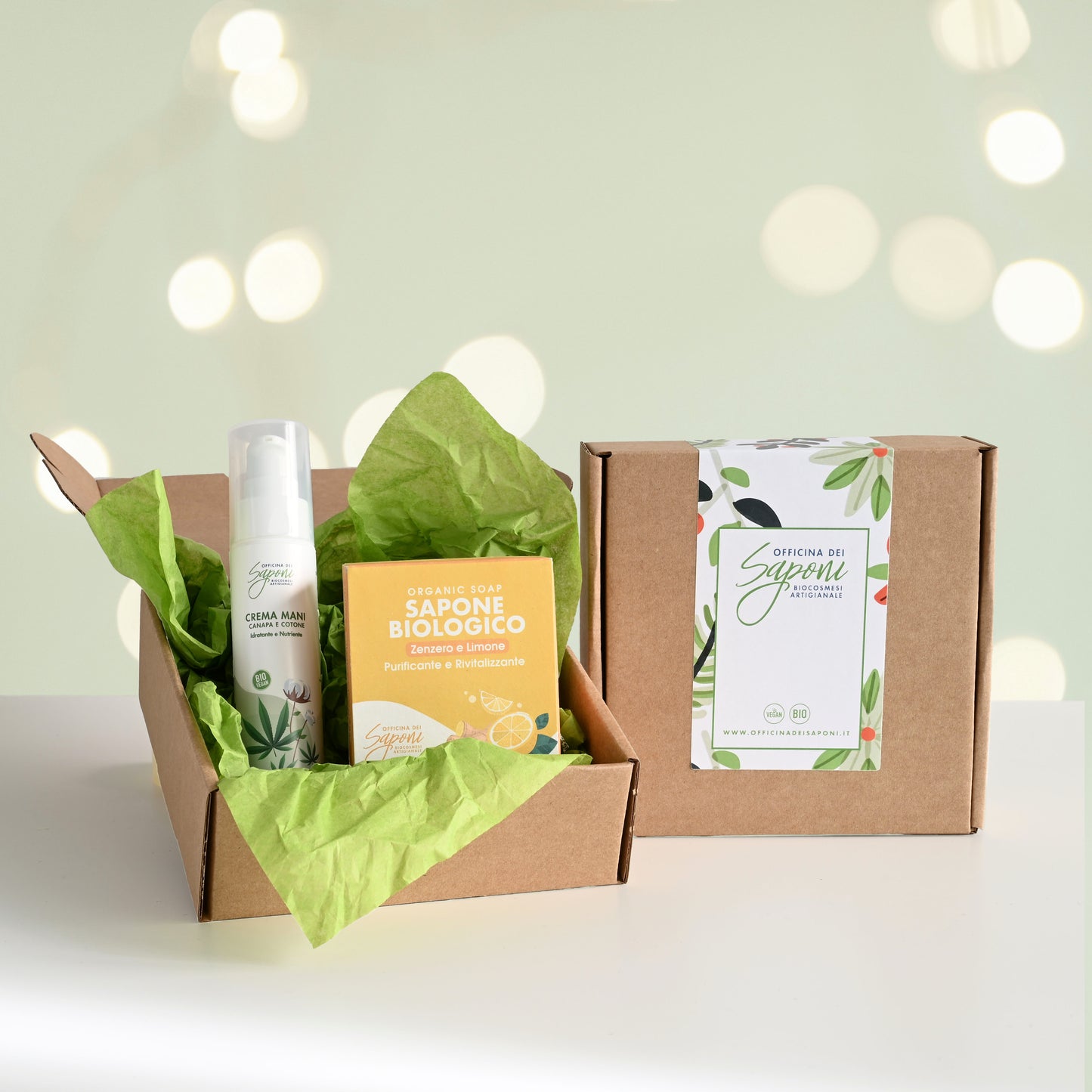 Small Green Box: Crema mani + Sapone Biologico